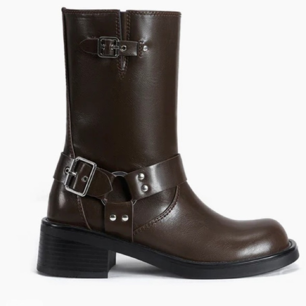 Lulamax Brown Biker Boots- Size 8/39